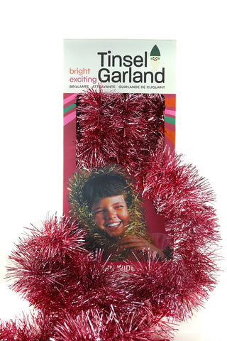 Retro Boxed Tinsel Garland - Pink