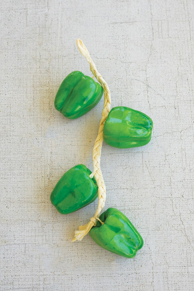 String of Artificial Green Bell Peppers