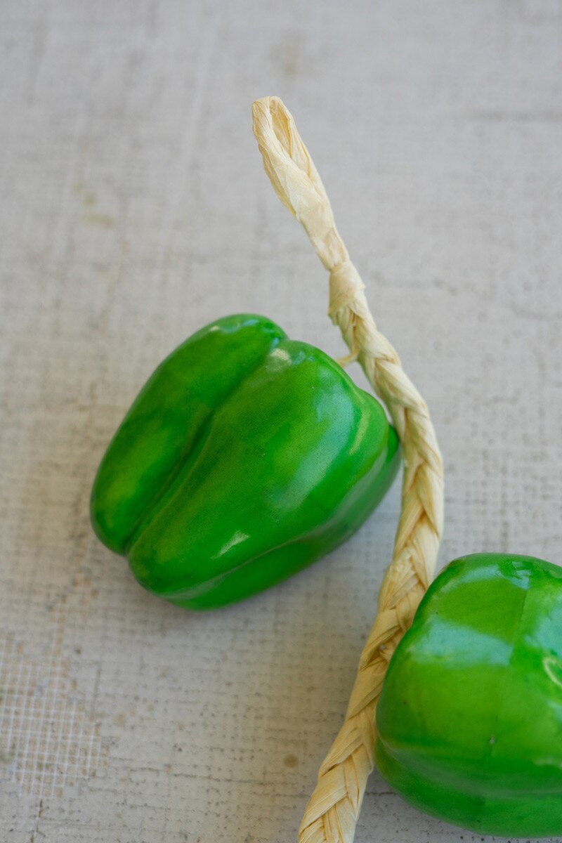 String of Artificial Green Bell Peppers