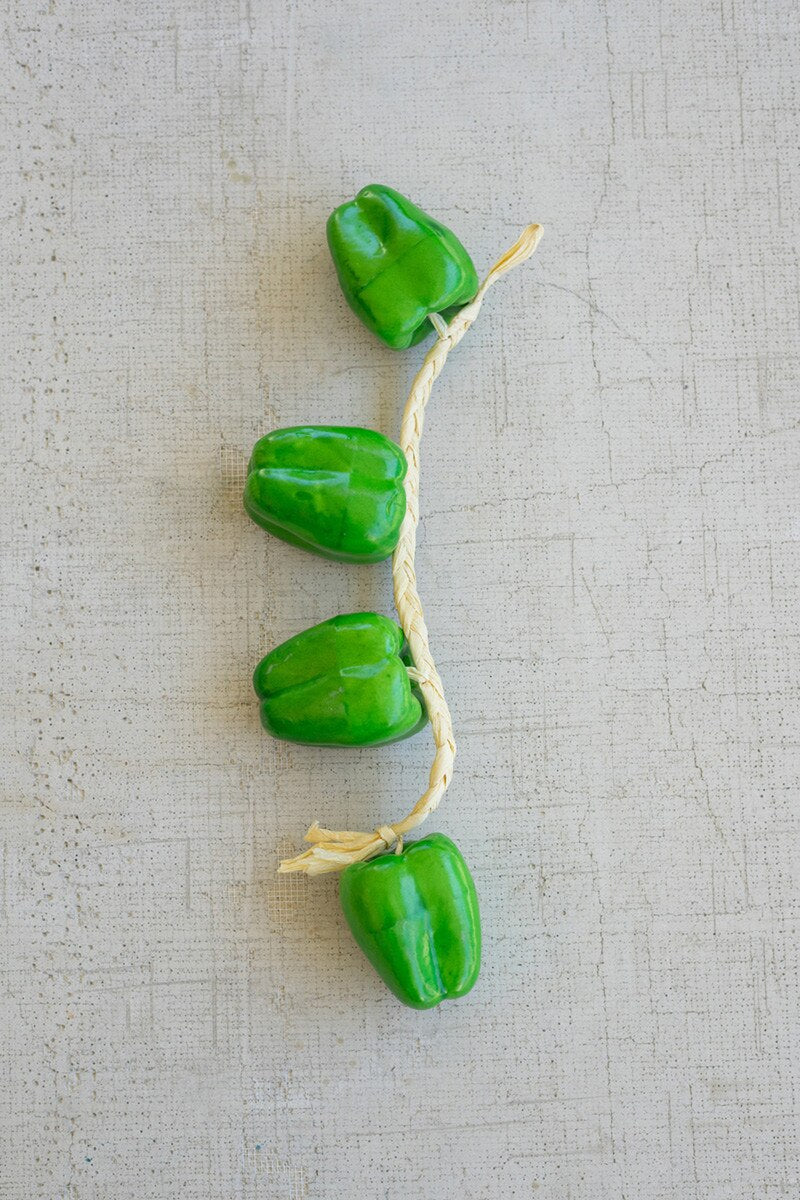 String of Artificial Green Bell Peppers