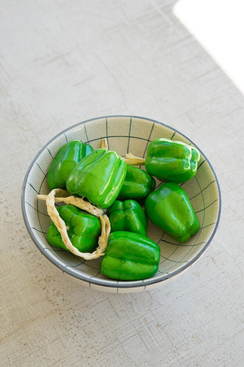 String of Artificial Green Bell Peppers