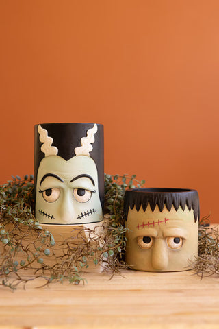 Frankenstein and Bride Resin Planter - Choose Style