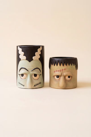 Frankenstein and Bride Resin Planter - Choose Style
