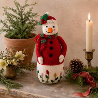 Snow Blossom Wool Snowman