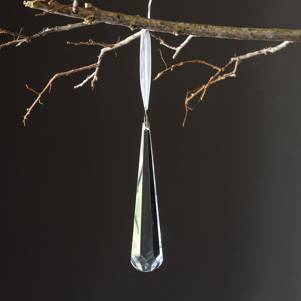 Crystal Elongated Drop Ornament