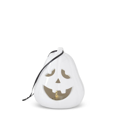 Handmade White Ceramic Jack O Lantern - Choose Style