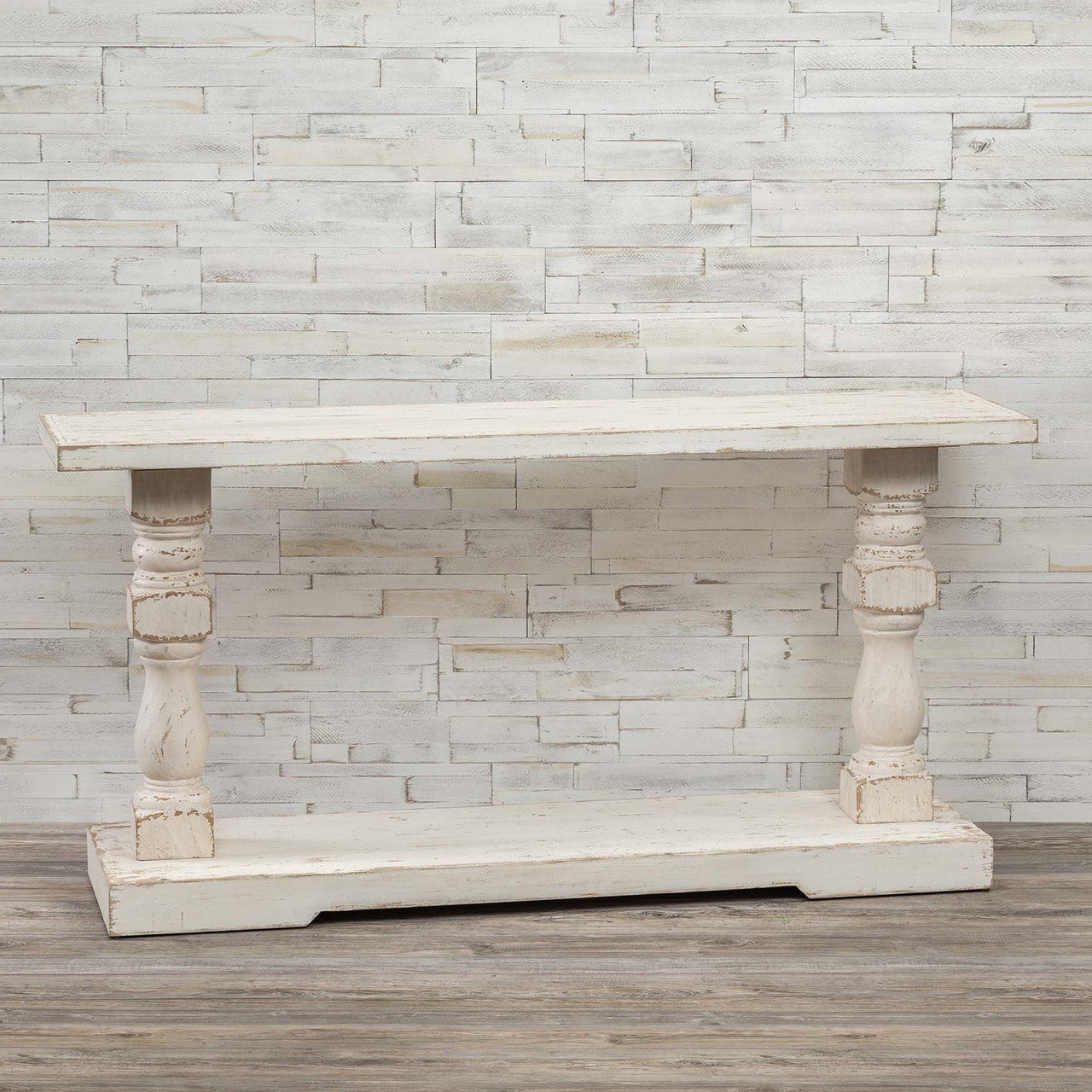 White Architectual Console Table