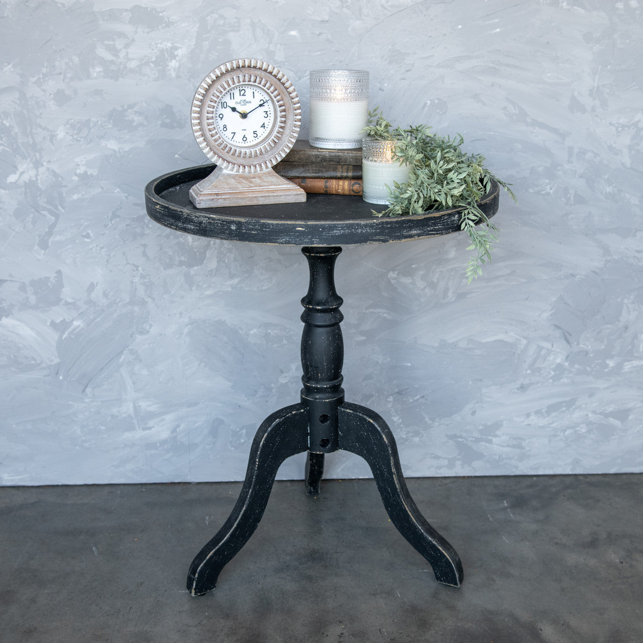 Black Round Tray Table