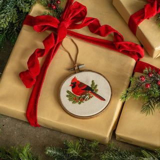 Cardinal Embroidered Ornament