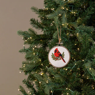 Cardinal Embroidered Ornament