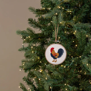 Rooster Embroidered Ornament