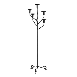 Tall Standing Forged Iron Candelabra