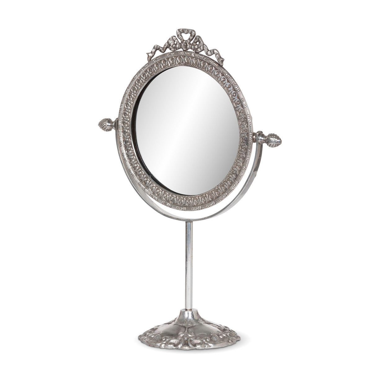 Victorian Silver Oval Vanity Mirror