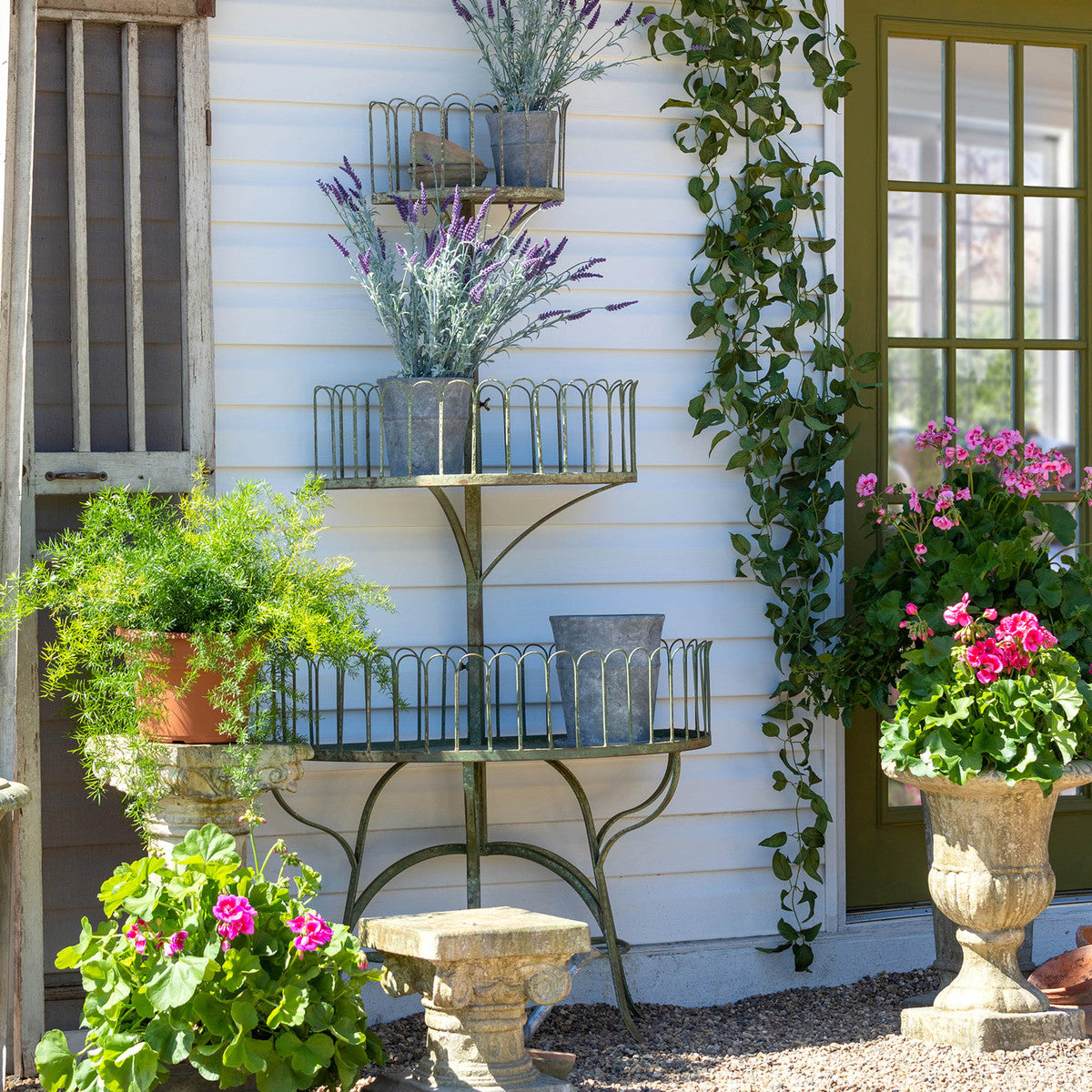 Iron Greenhouse Tiered Conservatory Shelf