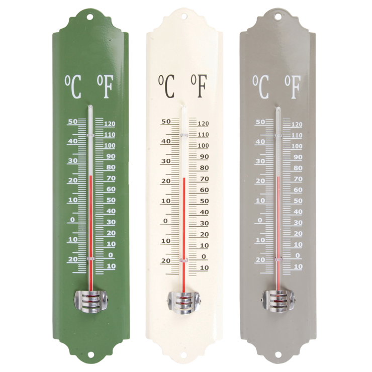 Zinc Wall Thermometer - Choose Color