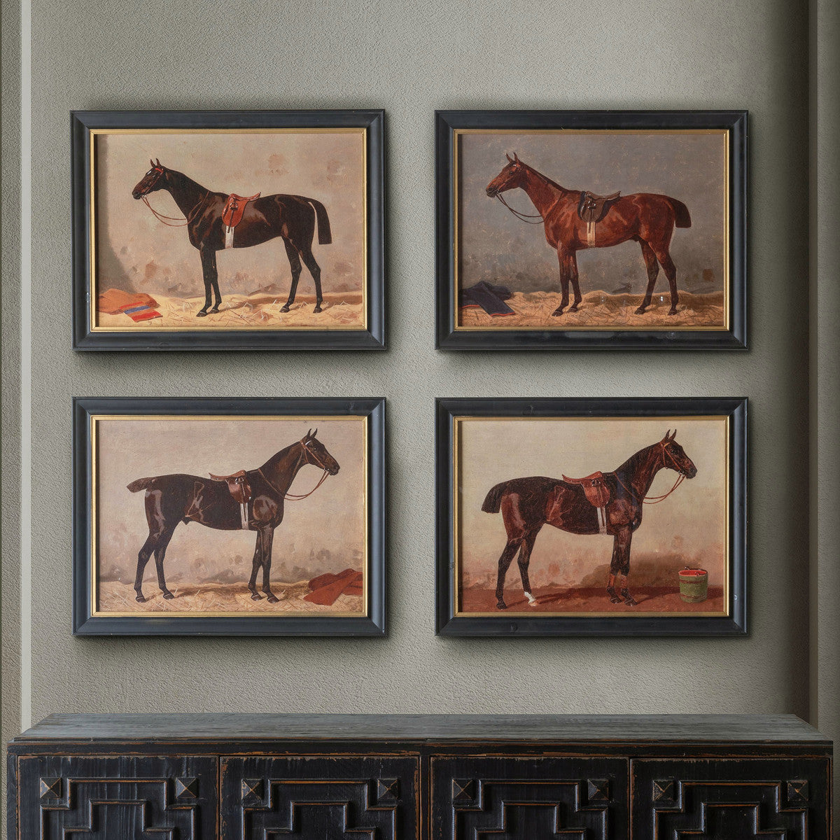 Set of 4 English Riding Horse Prints