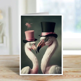 Victorian Flamingos - Note Card