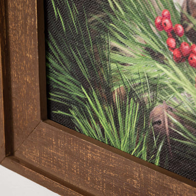 Framed Pine Santa Wall Decor