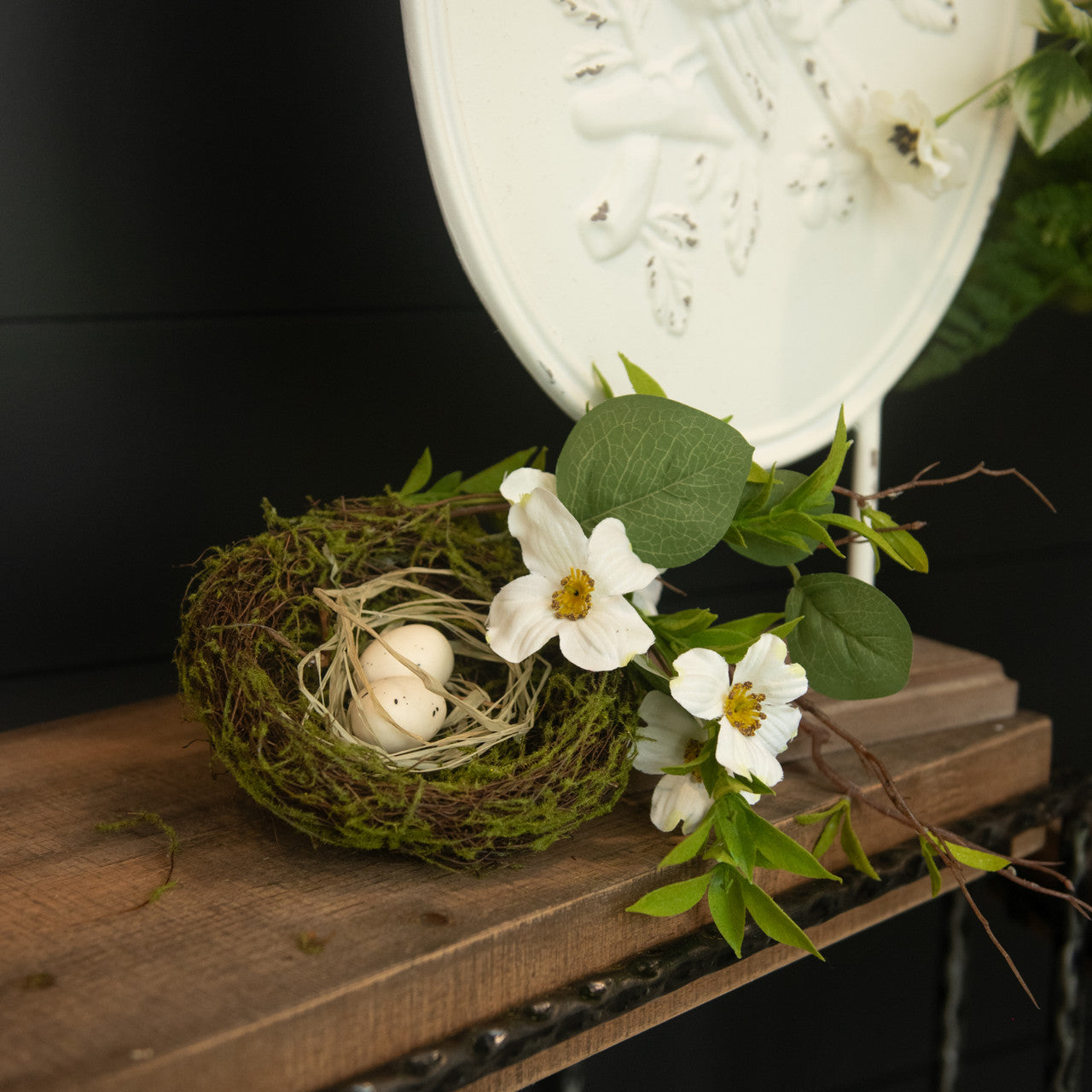 15" Bird Nest with Dogwood Branches