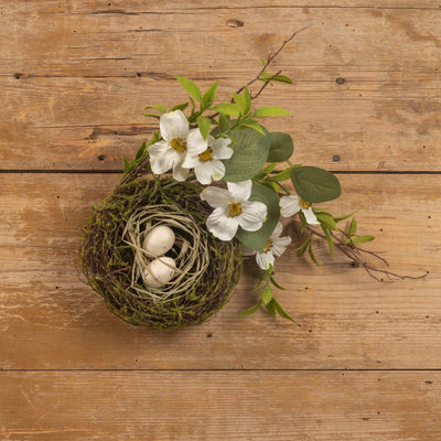 15" Bird Nest with Dogwood Branches