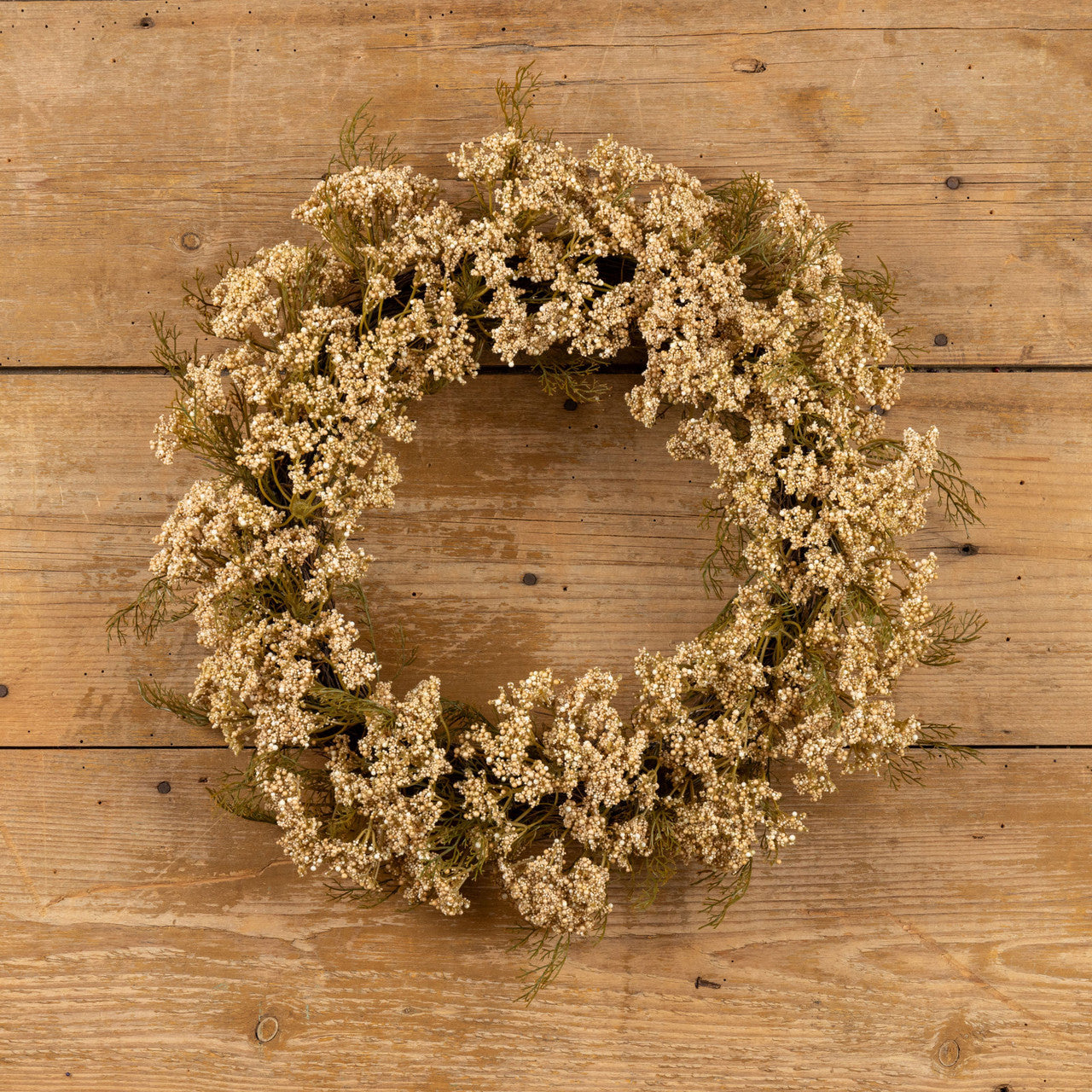 18" Cream Queen Anne Lace Wreath