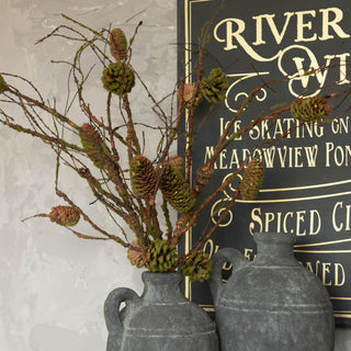 26" Mossy Pinecone and Twig Spray