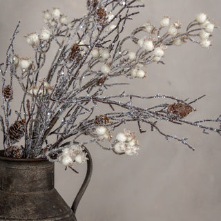 36" Iced Twig with Berries and Pinecones