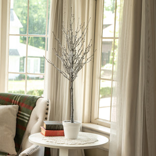 34" Snow Covered Twig Tree