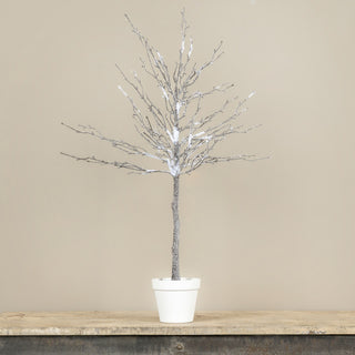 34" Snow Covered Twig Tree