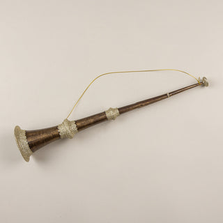 25.5" Glittered Gold Horn Ornament