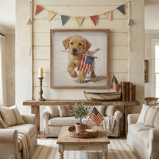 Patriotic Pets - Yellow Lab Wall Decor - Choose Size