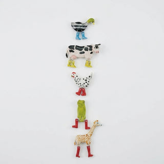 Stoneware Animal with Boots Magnet - Choose Your Favorite