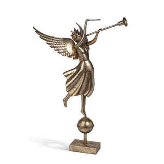 34" Gilded Herald Angel with Trumpet
