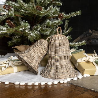 Set of 2 Rattan Bells