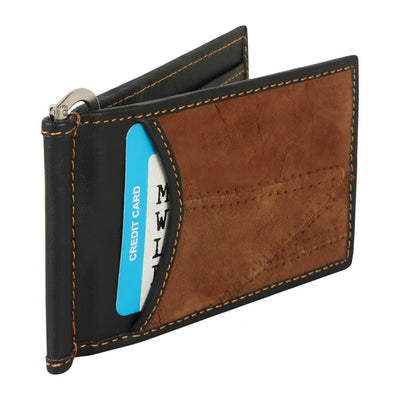 Brown Money Clip Leather Wallet