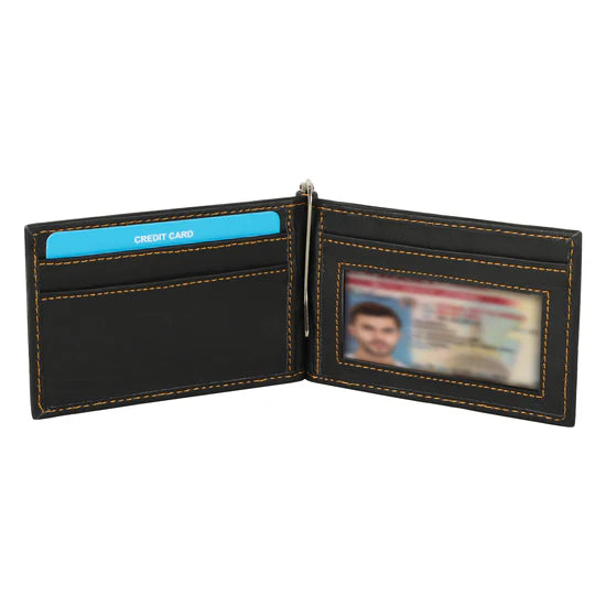 Brown Money Clip Leather Wallet
