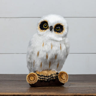 10.5" Snowy Owl On Log