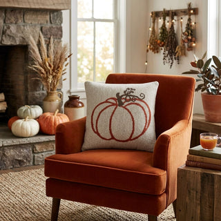 20" Knit Pumpkin Pillow
