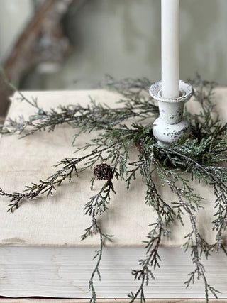 9" Weeping Cedar Candle Ring