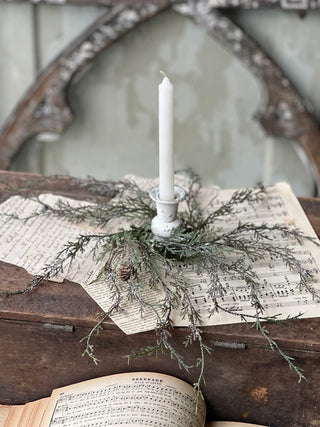 9" Weeping Cedar Candle Ring