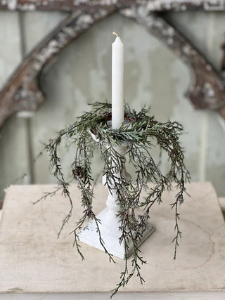 9" Weeping Cedar Candle Ring