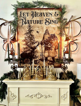Heaven and Nature Sing Christmas Canvas Wall Art - Choose Size