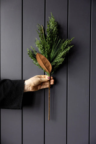 Magnolia Norfolk Cypress Mixed Real Touch Stem - Choose Size