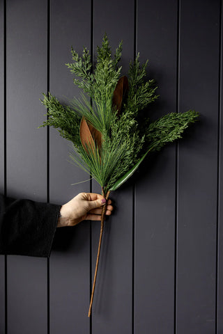 Magnolia Norfolk Cypress Mixed Real Touch Stem - Choose Size