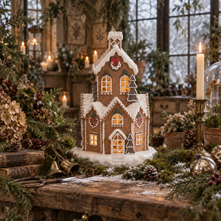 Resin Gingerbread LED House - Choose Style