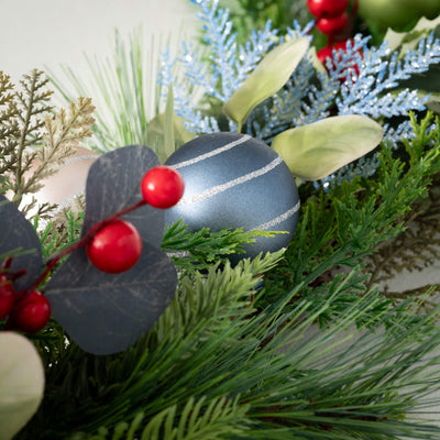 Mixed Christmas Ball and Pine Garland