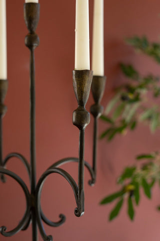 Forged Iron Rustic Five Taper Candelabra - Preorder