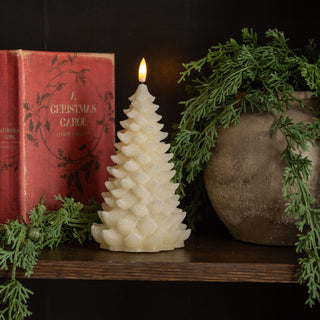 3D Flame Shimmering Cream Balsam Tree Candle - Choose Size