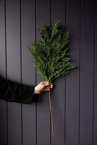 Navy Plum Berry Norfolk Cypress Real Touch Stem - Choose Size