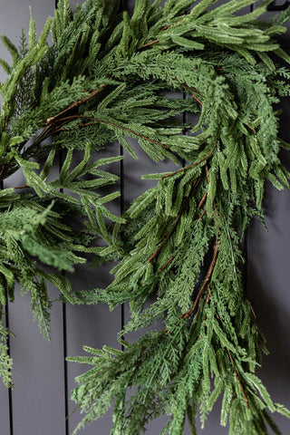 9' Norfolk & Cypress Mix Faux Garland